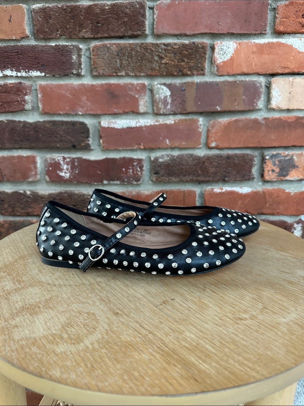 House of Harlow 1960 Black Studded Mary Jane Flats